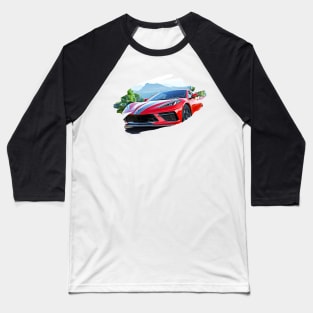 Corvette C8 Art Print Baseball T-Shirt